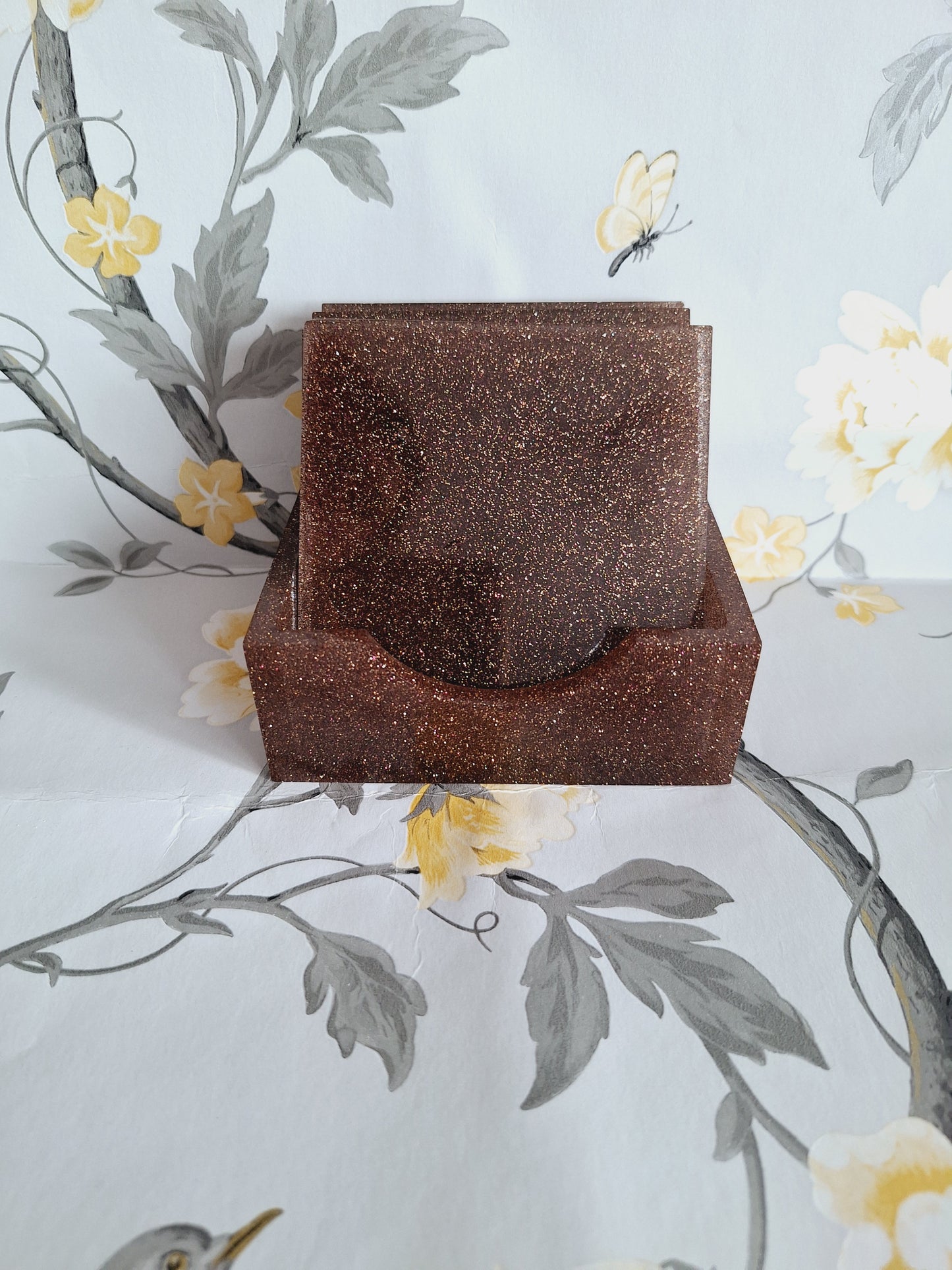 Brown Glitter Coasters