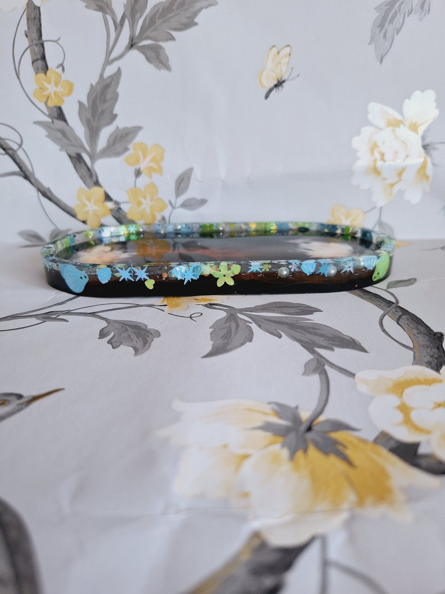 Black Bloom Trinket Tray