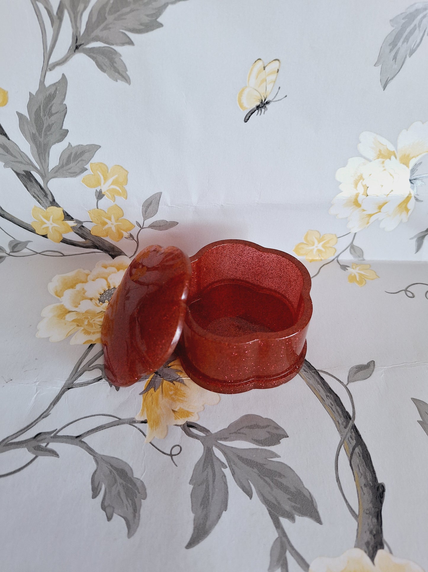 Red Flower Trinket Box