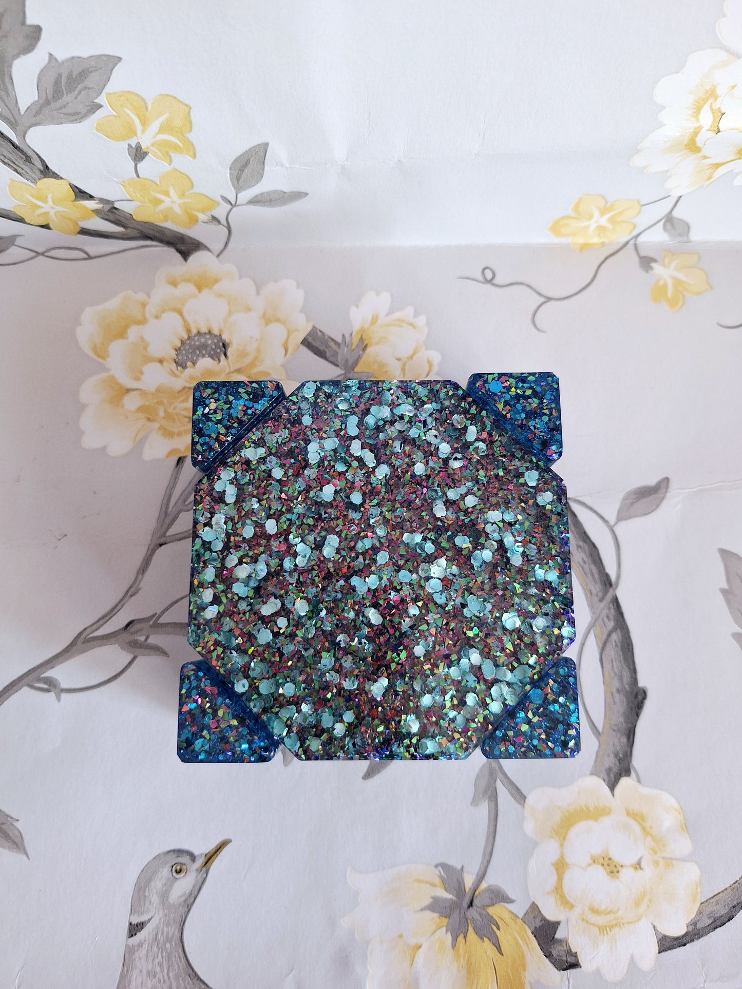 Blue Glitter Coasters