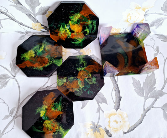 Black Multi Coloured Coasters