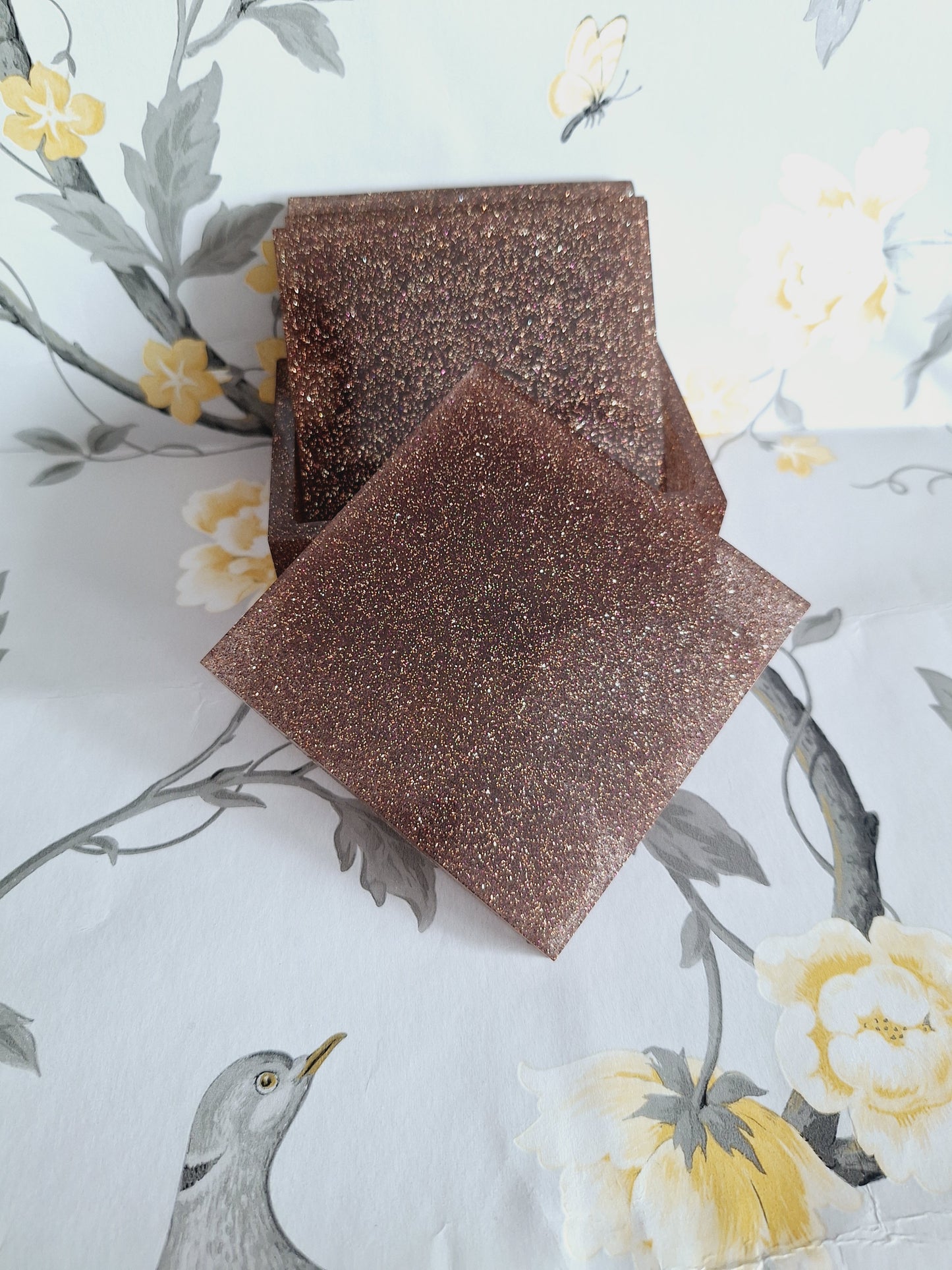 Brown Glitter Coasters
