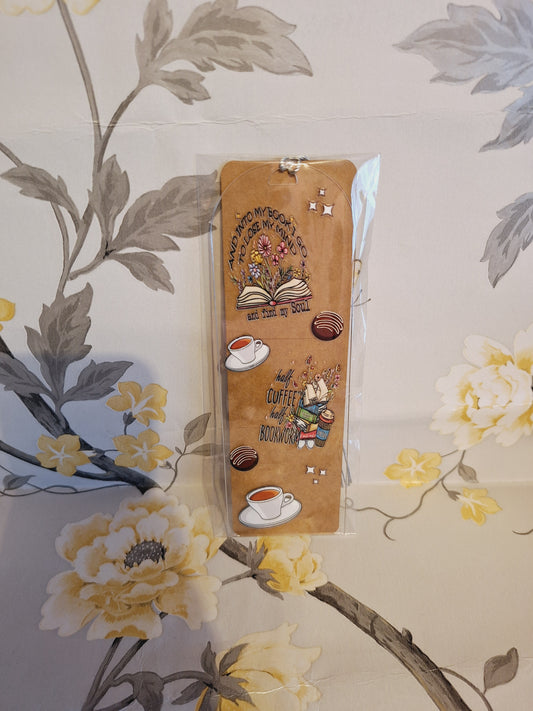 Half Coffee Half Book Worm Book Mark