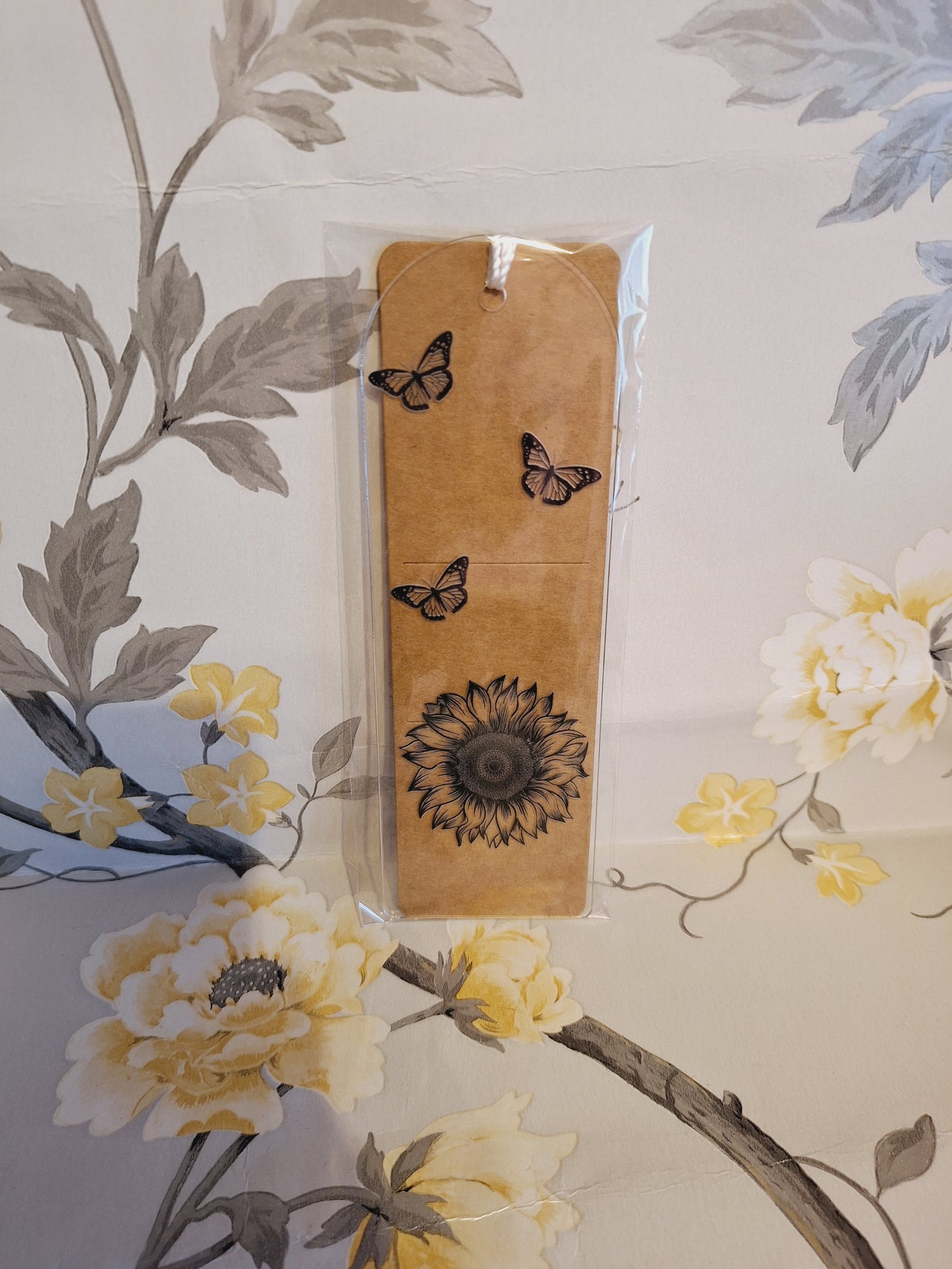 Black Flower & Butterfly Book Mark