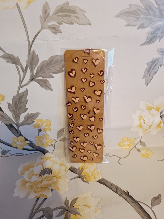 Brown Hearts Book Mark