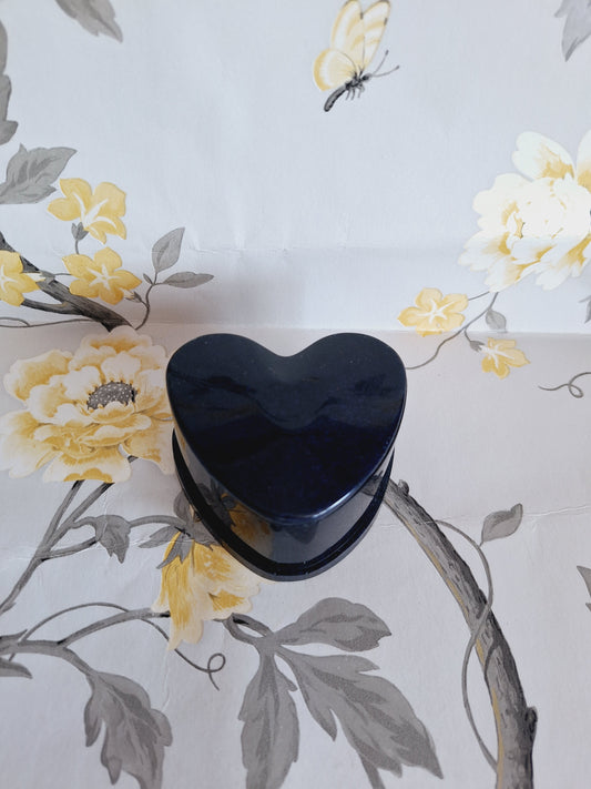 Navy Glitter Heart Trinket Box