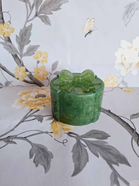 Green Glitter Bow Knot Gift Box