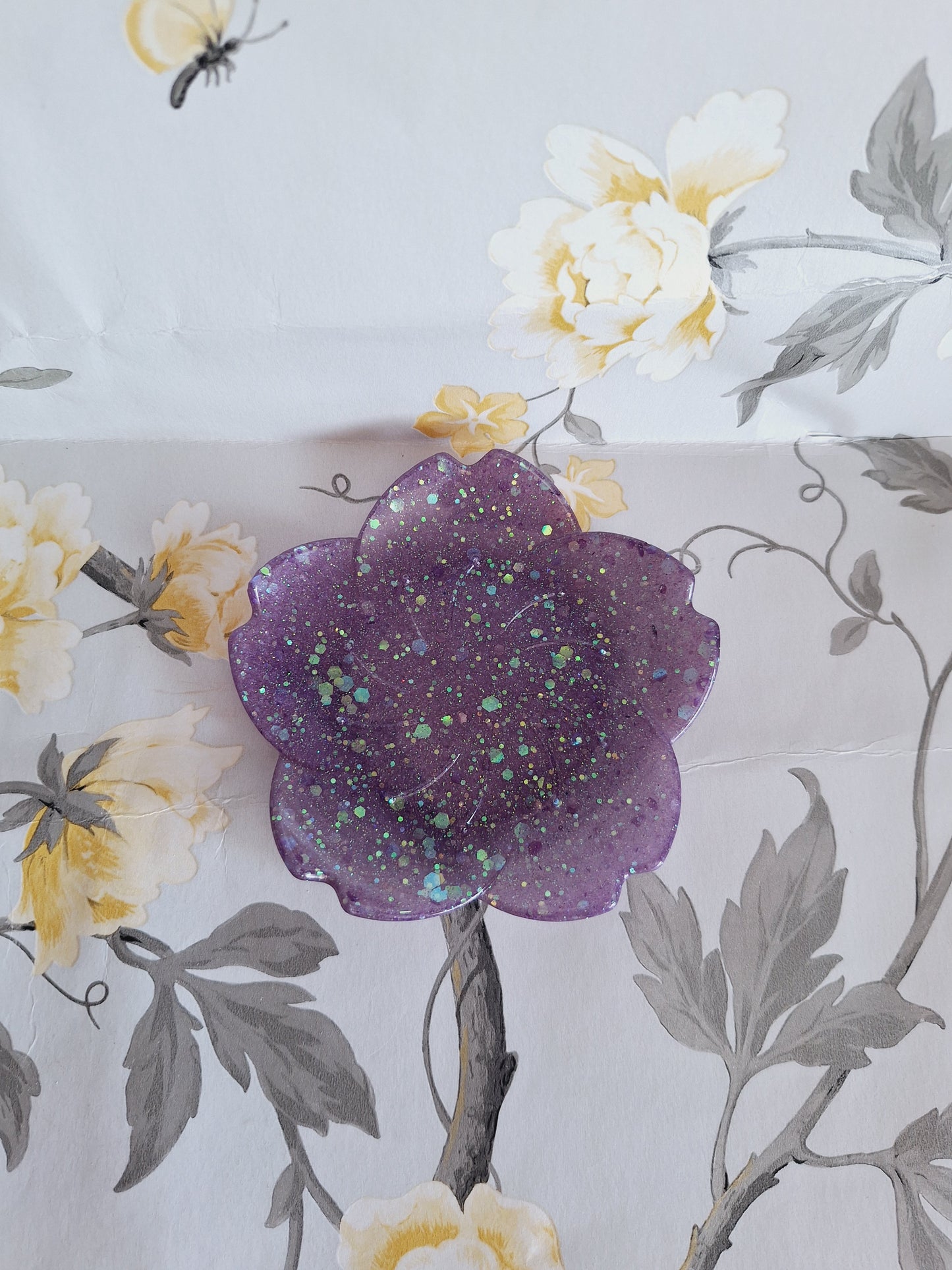 Purple Glitter Cherry Blossom Tray