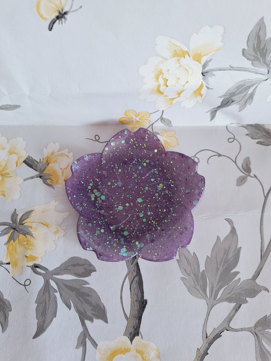 Purple Glitter Cherry Blossom Tray