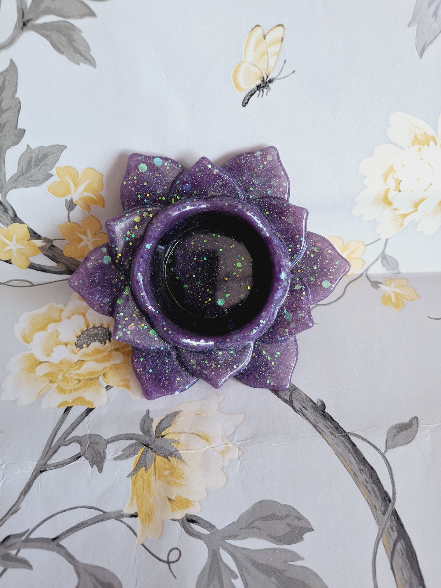 Purple & Black Tea Light Holder
