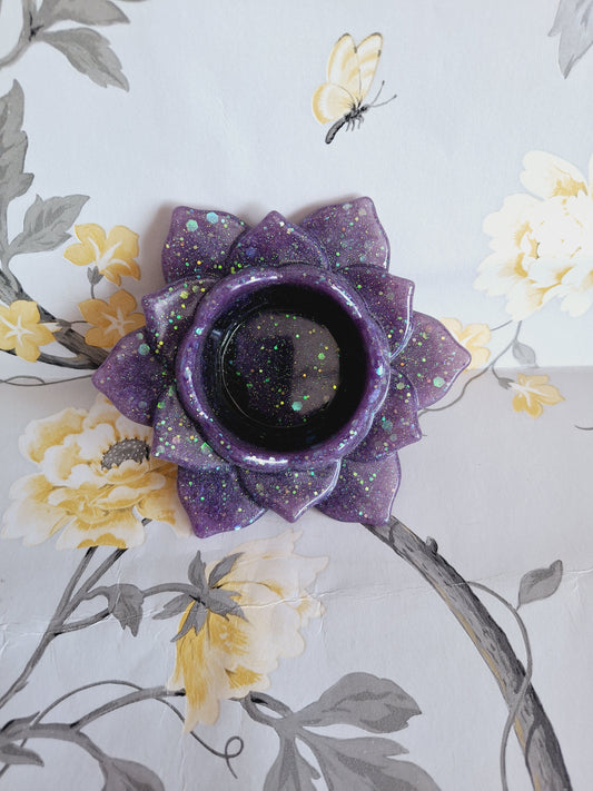 Purple & Black Tea Light Holder