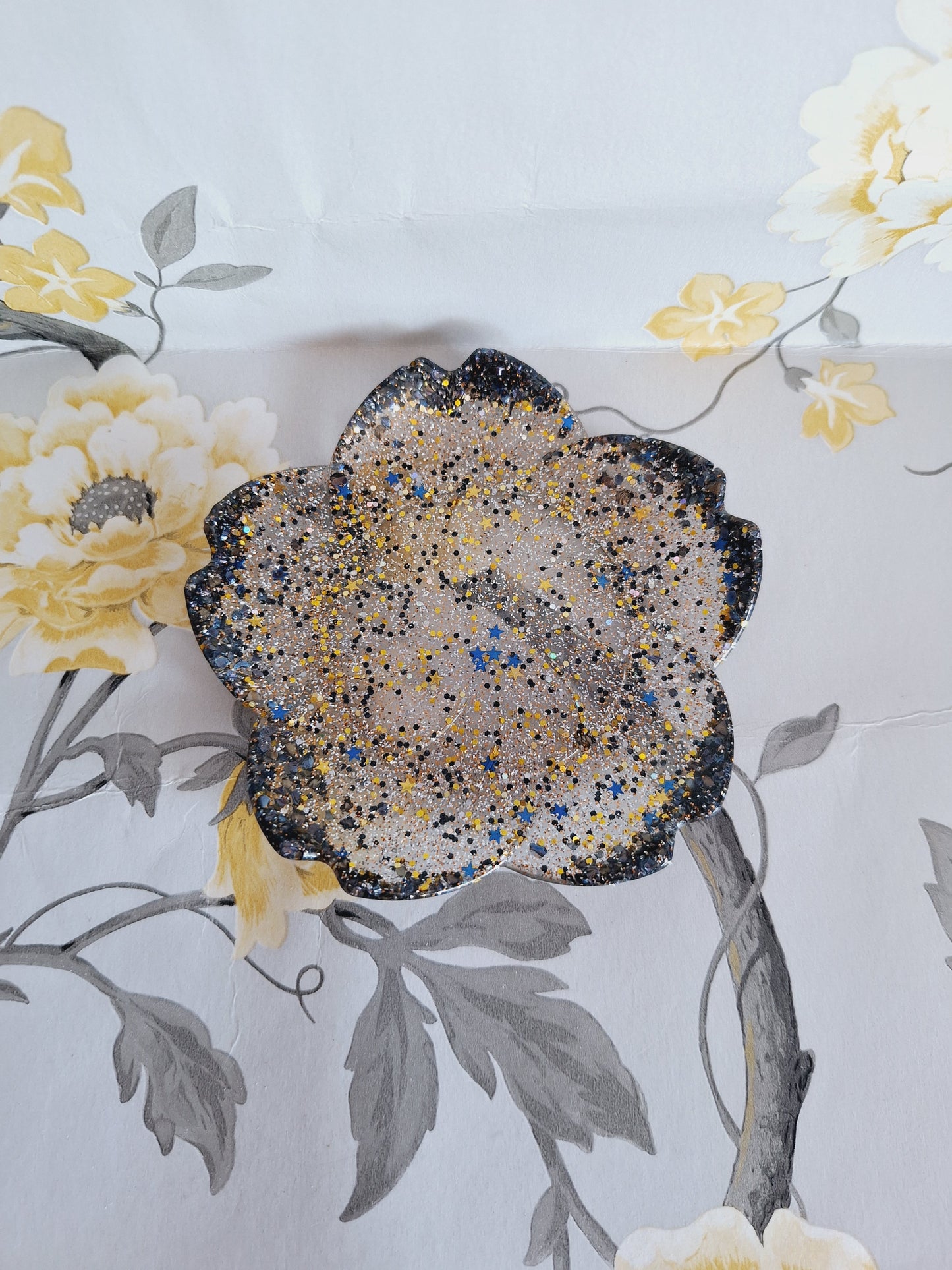 Black Glitter Cherry Blossom Tray