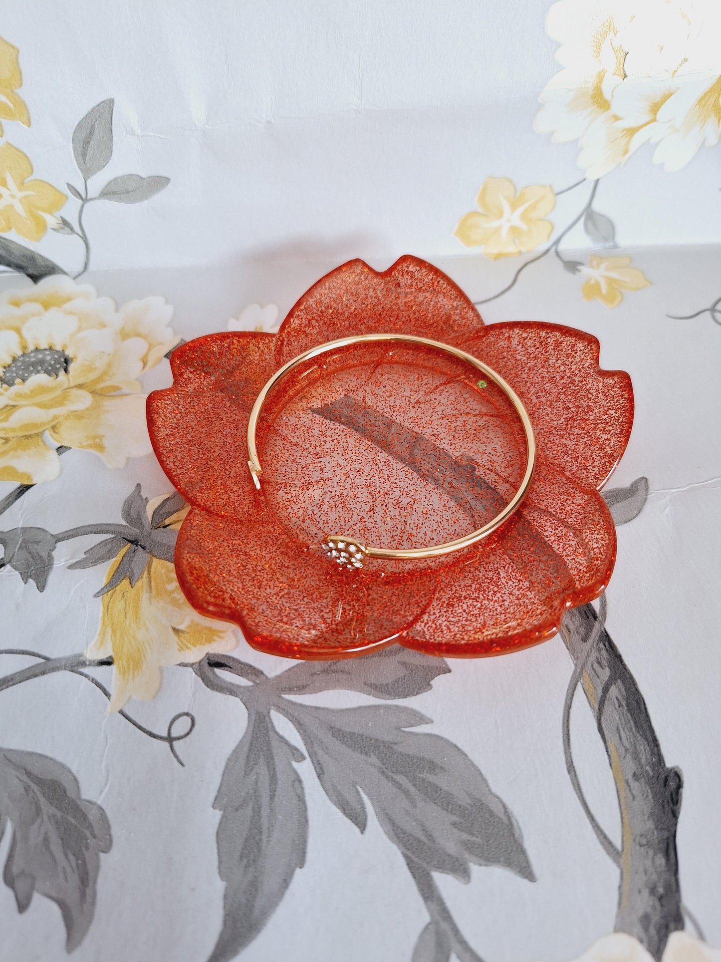 Red Glitter Cherry Blossom Tray