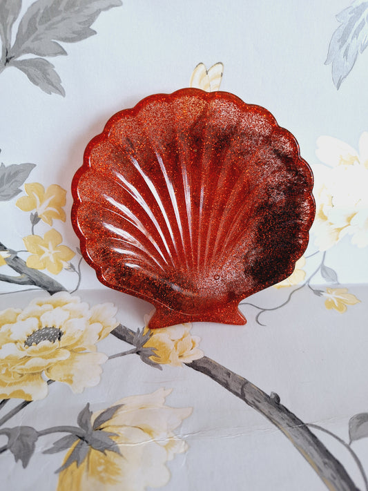 Red & Black Sea Shell Tray