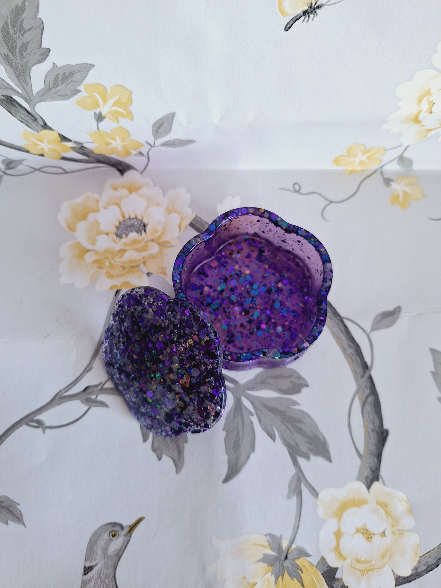 Purple Flower Trinket Box