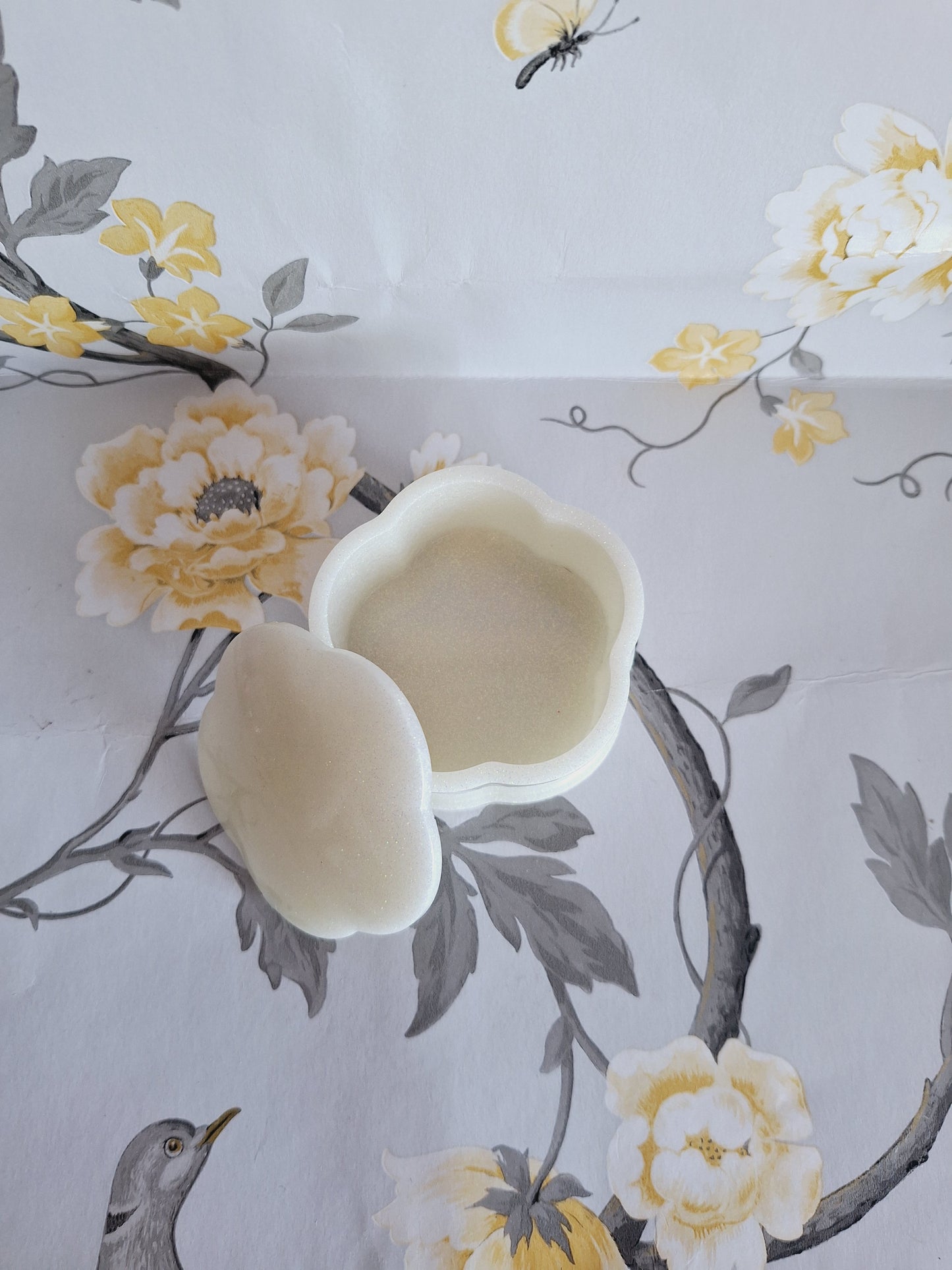 White Flower Trinket Box