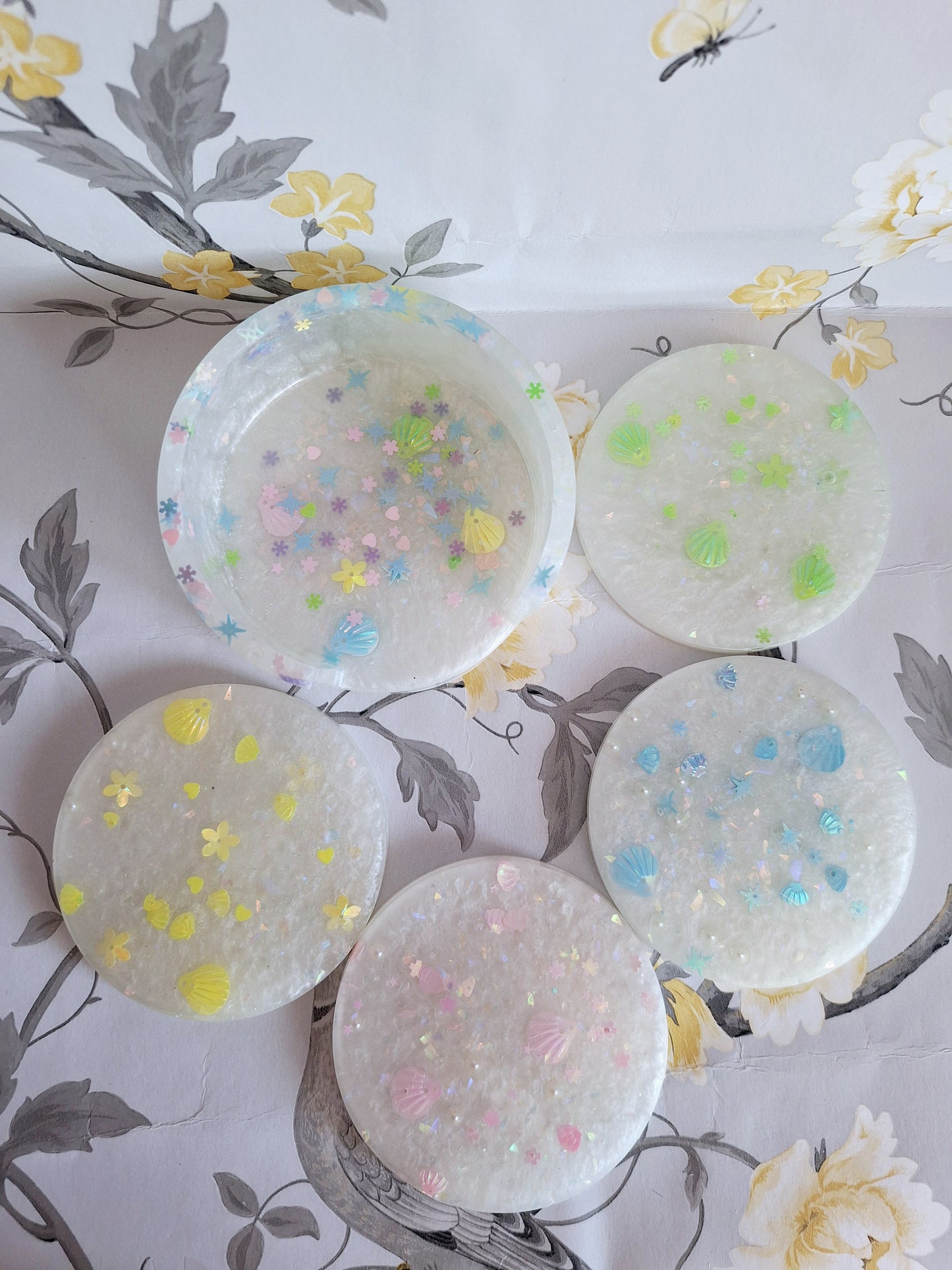 Mixed Colour Sea Shell Coasters