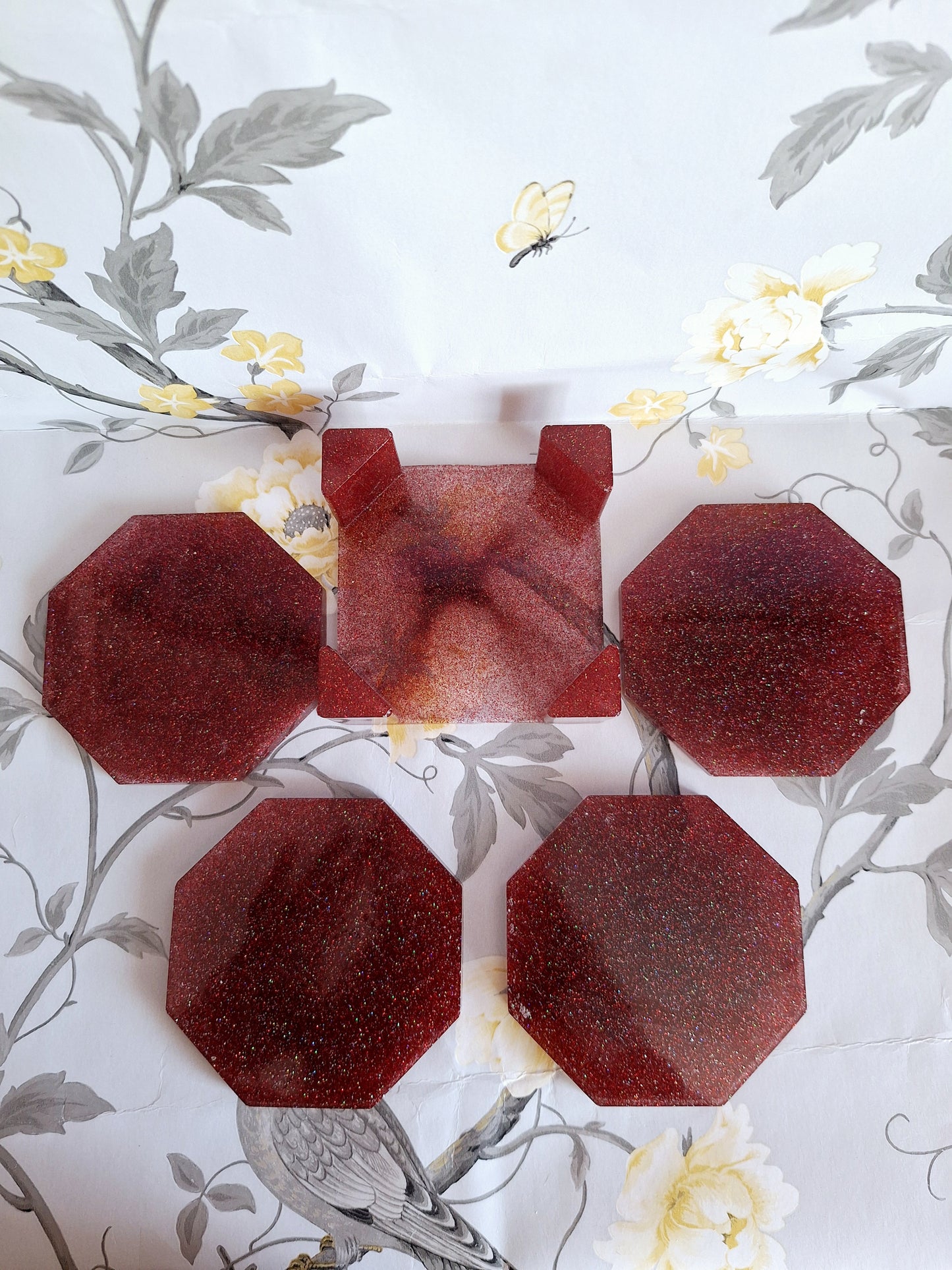 Red Glitter Coasters