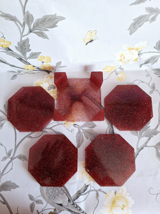 Red Glitter Coasters