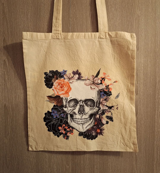 Skull & Flowers Tote Bag