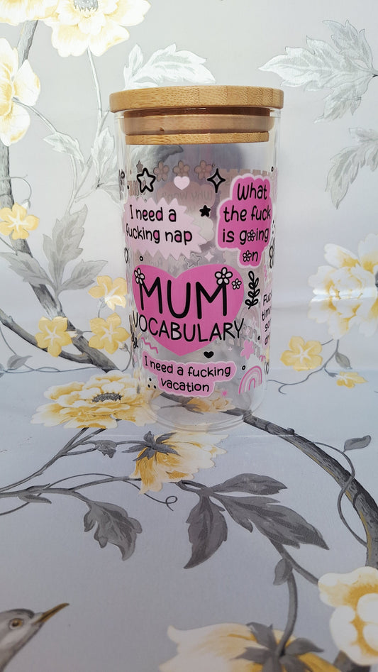 Mum Vocabulary Glass Tumbler