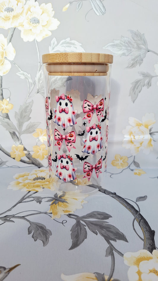 Ghosts & Bows Glass Tumbler