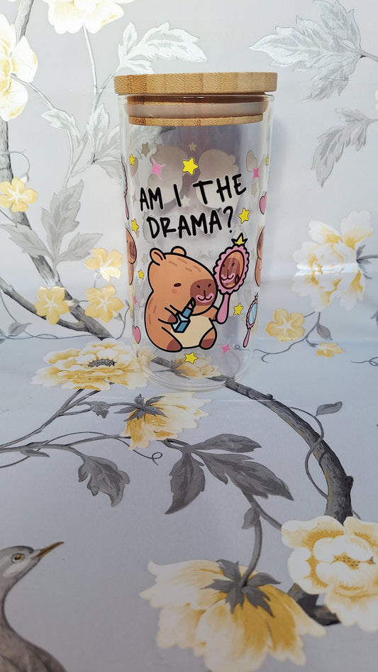 Am I The Drama Glass Tumbler